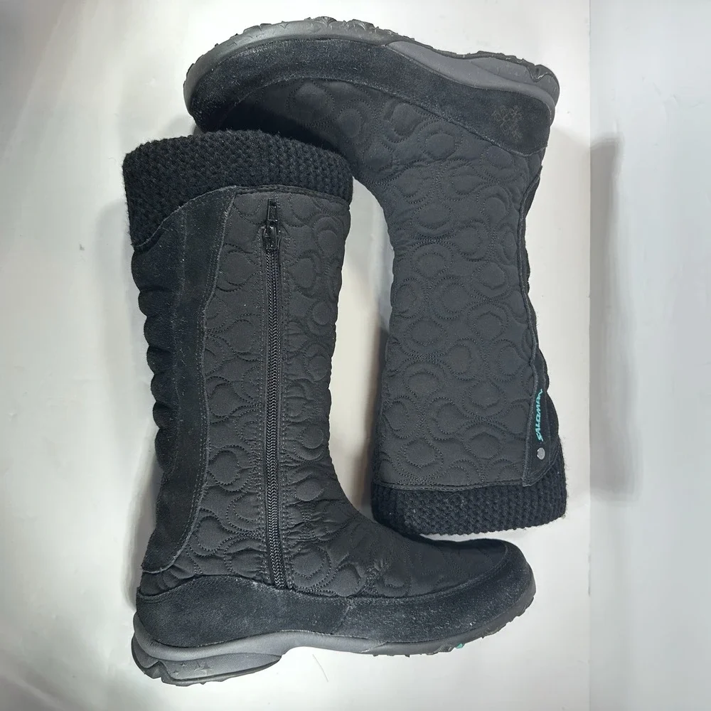 Salomon Quilted Waterproof Insulated Winter‎ Boots Womens Black Side Zip Outdoor